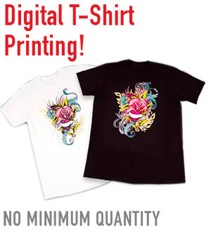 Digital t-shirt printing no minimum required