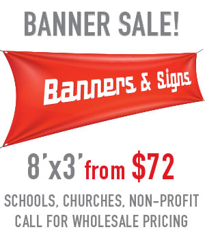 Discount banners and signs in Mesa, Tempe, Gilbert, Chandler AZ Tower Media Group, East Valley printing company over 25 years