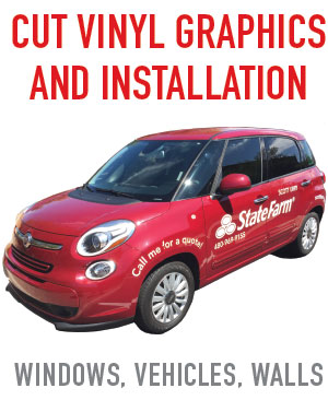 cut vinyl vehicle lettering for car, truck and van signs. Professional design and print frim in Mesa, Gilbert, Queen Creek Arizona AZ